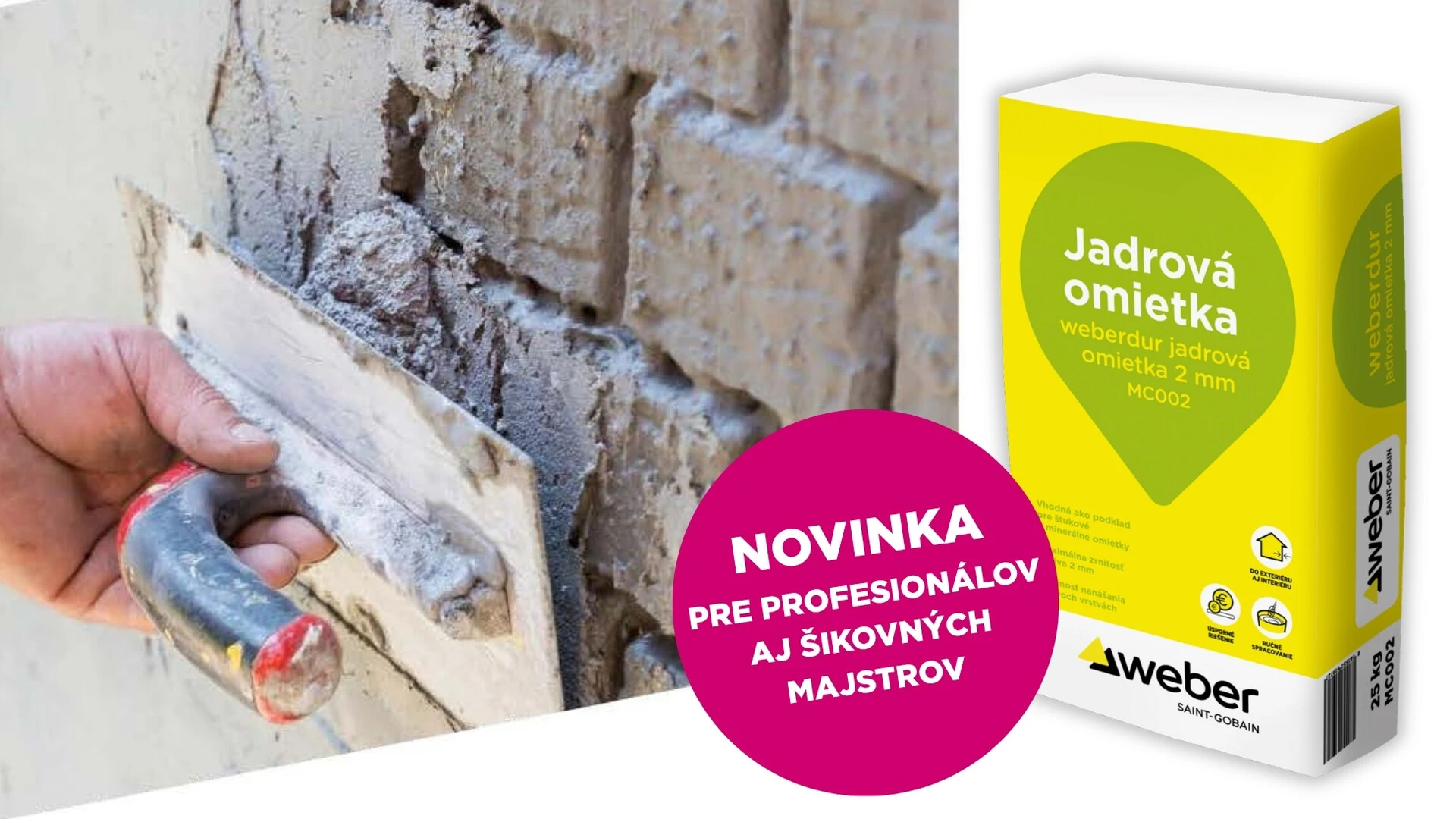 NOVINKA: weberdur jadrová omietka 2 mm