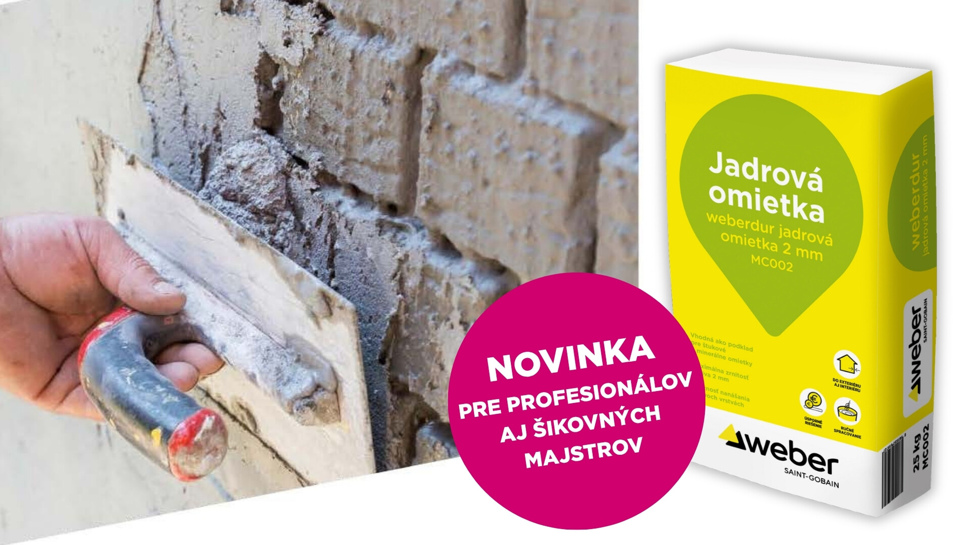 NOVINKA: weberdur jadrová omietka 2 mm