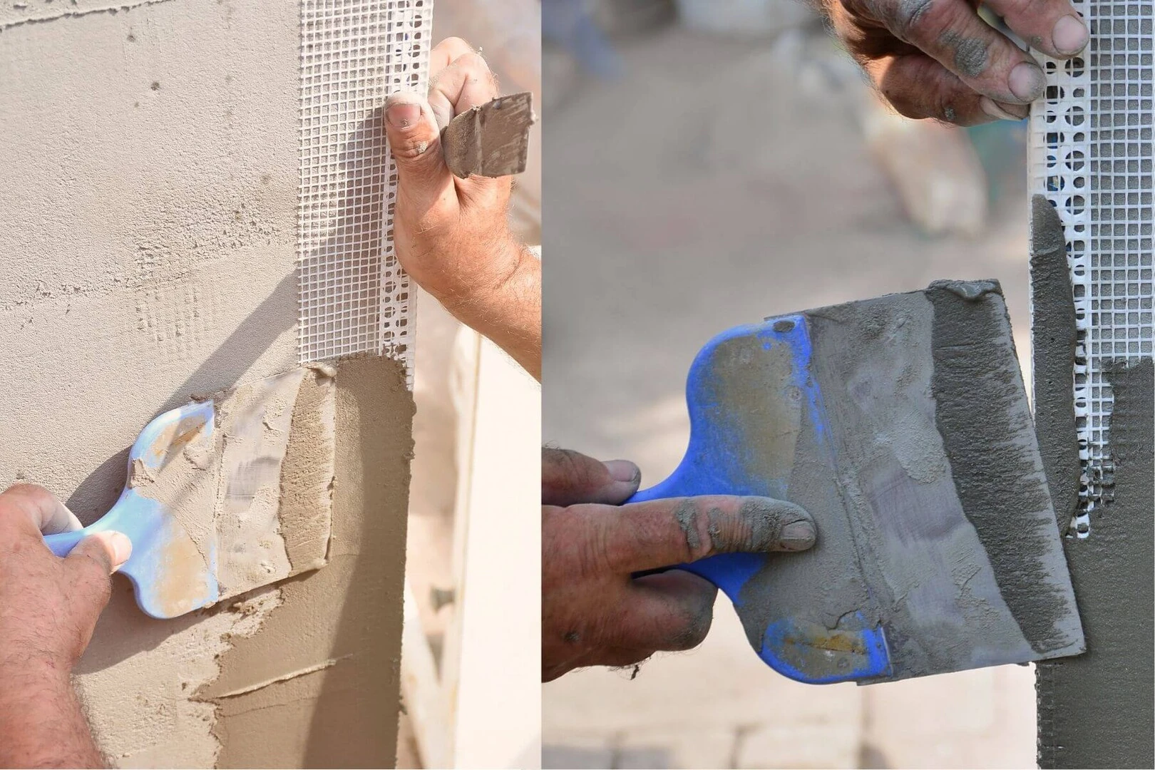 Natieranie malty na sklovláknitú mriežku