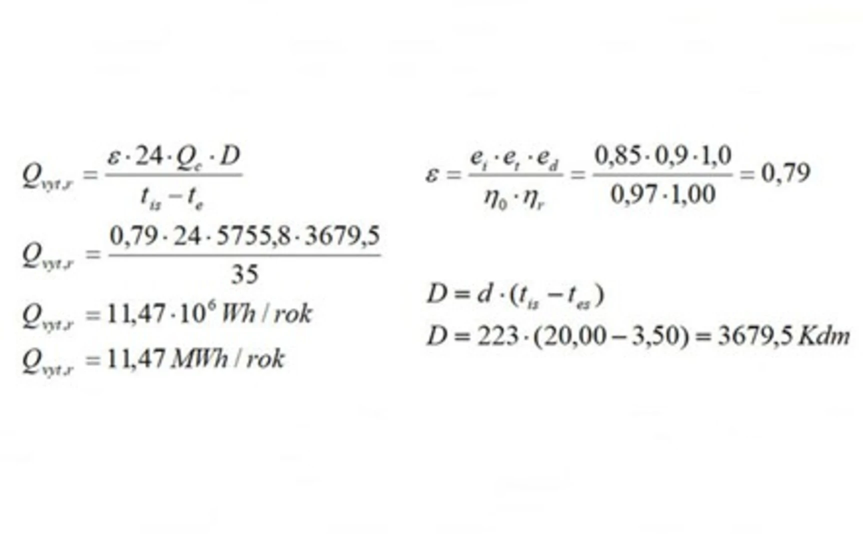 Výsledky výpočtov
