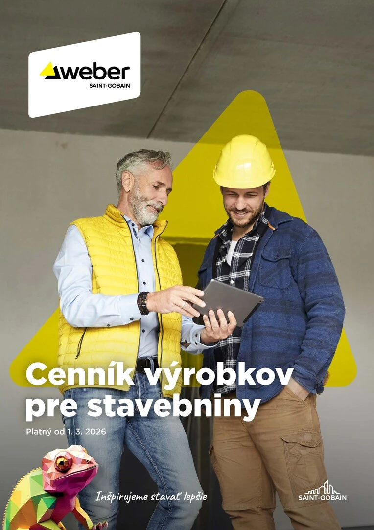 Titulka Weber cenníka pre stavebniny 2026