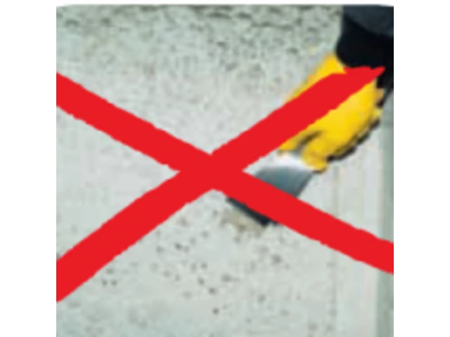 Červená znak zákazu. Žltá rukavica so škrabkou