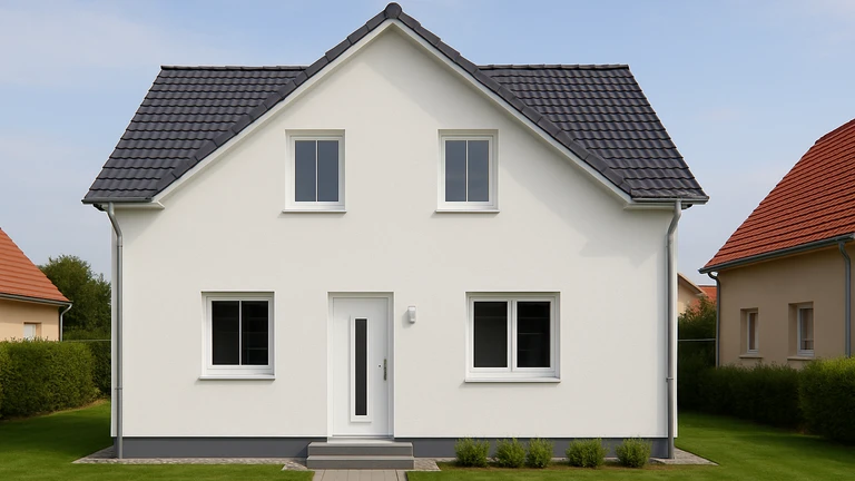 Biely odtieň weber color.line na fasáde Biely odtieň weber color.line na fasáde