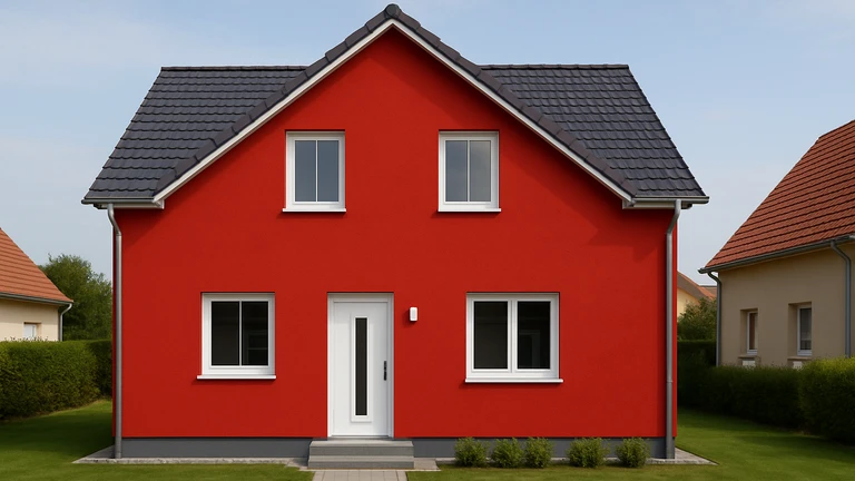 Červený odtieň weber color.line na fasáde