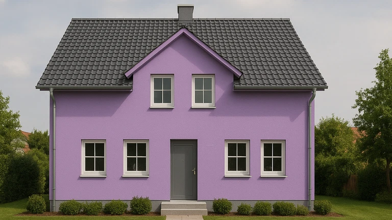 Fialový odtieň weber color.line na fasáde