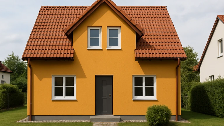 Červený odtieň weber color.line na fasáde