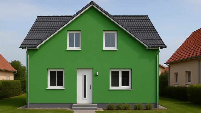 Zelený odtieň weber color.line na fasáde Zelený odtieň weber color.line na fasáde