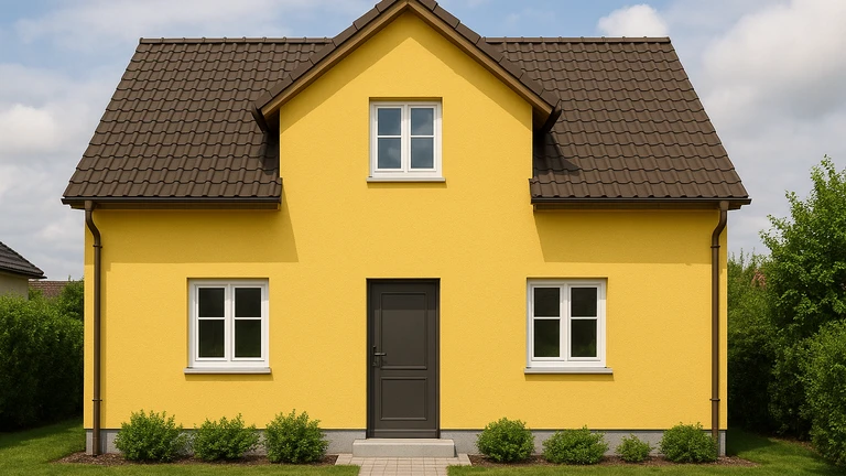 Žltý odtieň weber color.line na fasáde