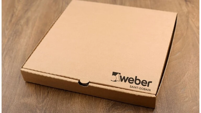 Vzorka materiálu pre architektov v papierovej krabici