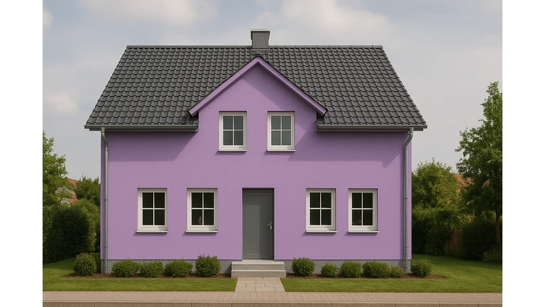 Fialový odtieň weber color.line na fasáde