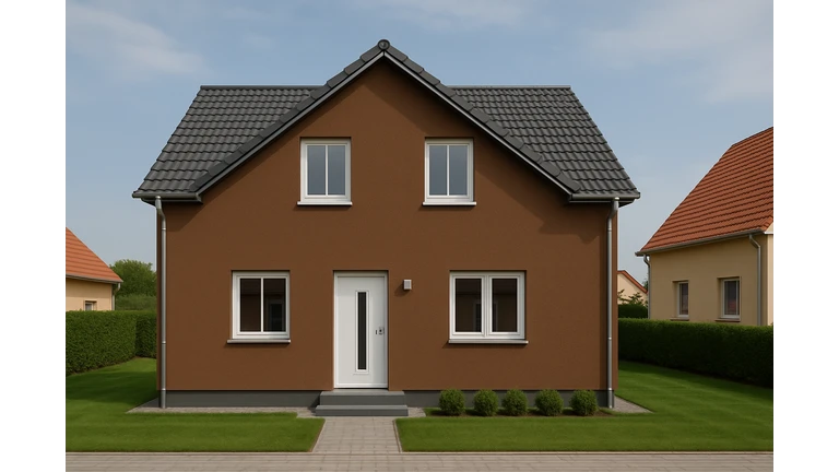 Hnedý odtieň weber color.line na fasáde