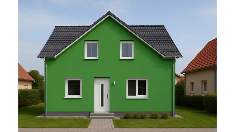 Zelený odtieň weber color.line na fasáde