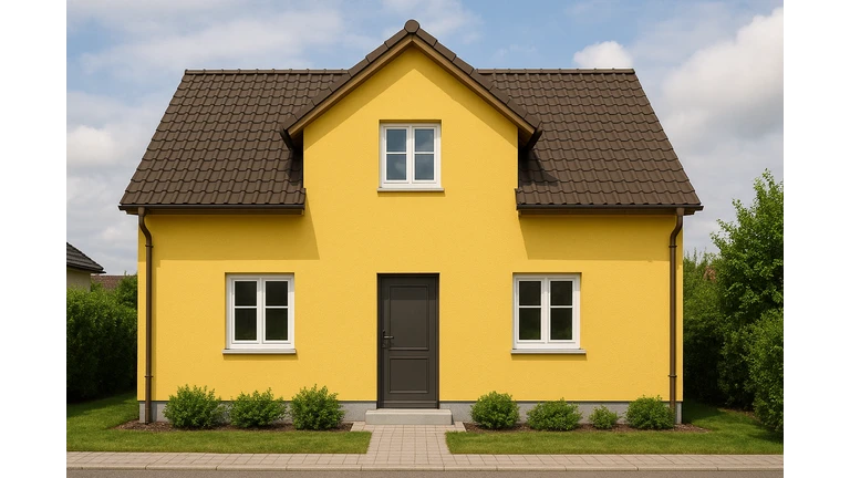 Žltý odtieň weber color.line na fasáde