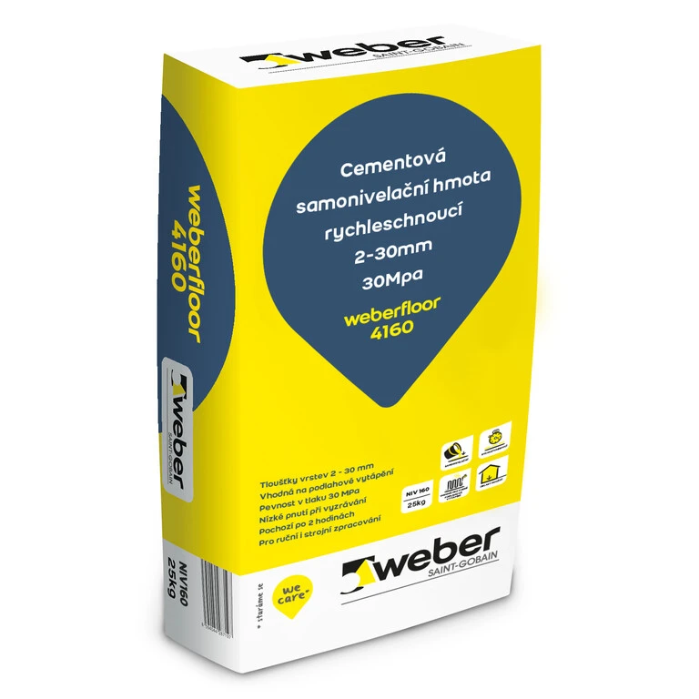 weberfloor 4160 - Samonivelačná záťažová modifikovaná podlahová hmota rýchlotuhnúca