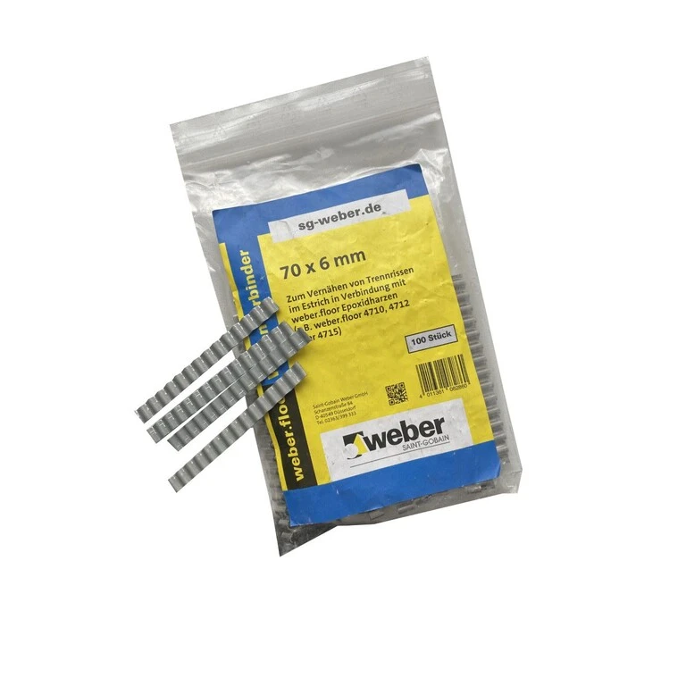 weber spony - Kovové spony na spájanie prasklín v poteroch