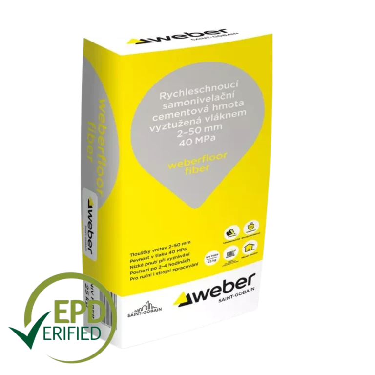 weberfloor fiber - Samonivelačná podlahová hmota na báze cementu, vystužená vláknom