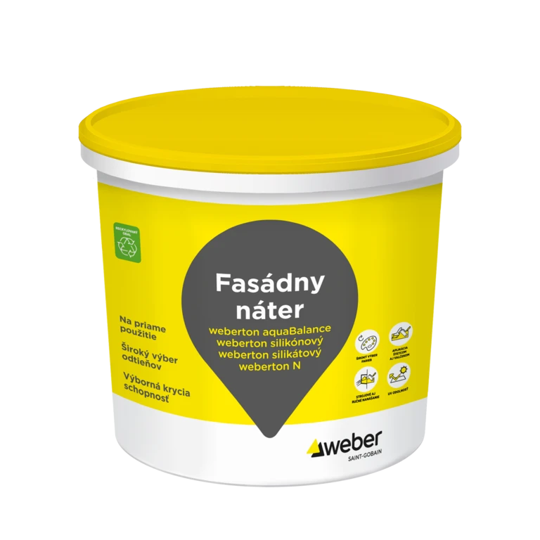 weberton silikátový - Paropriepustná fasádna silikátová farba